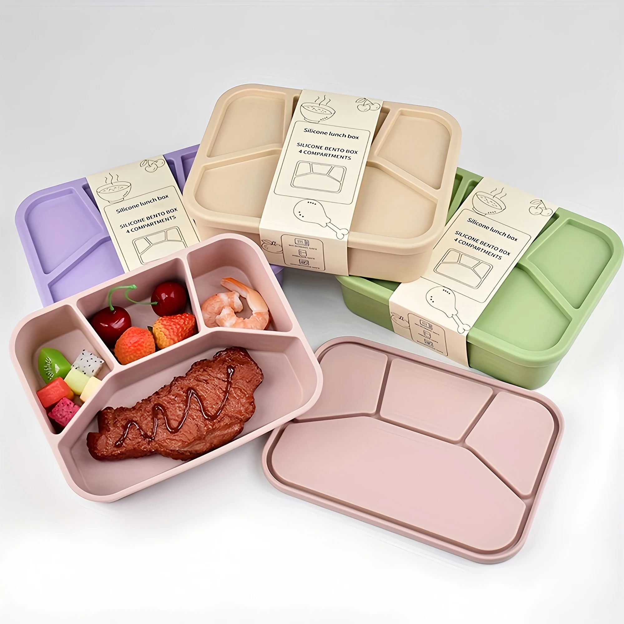 Daintry Leak-Proof Bento Lunch Box — 4 Compartments for Kids & Adults