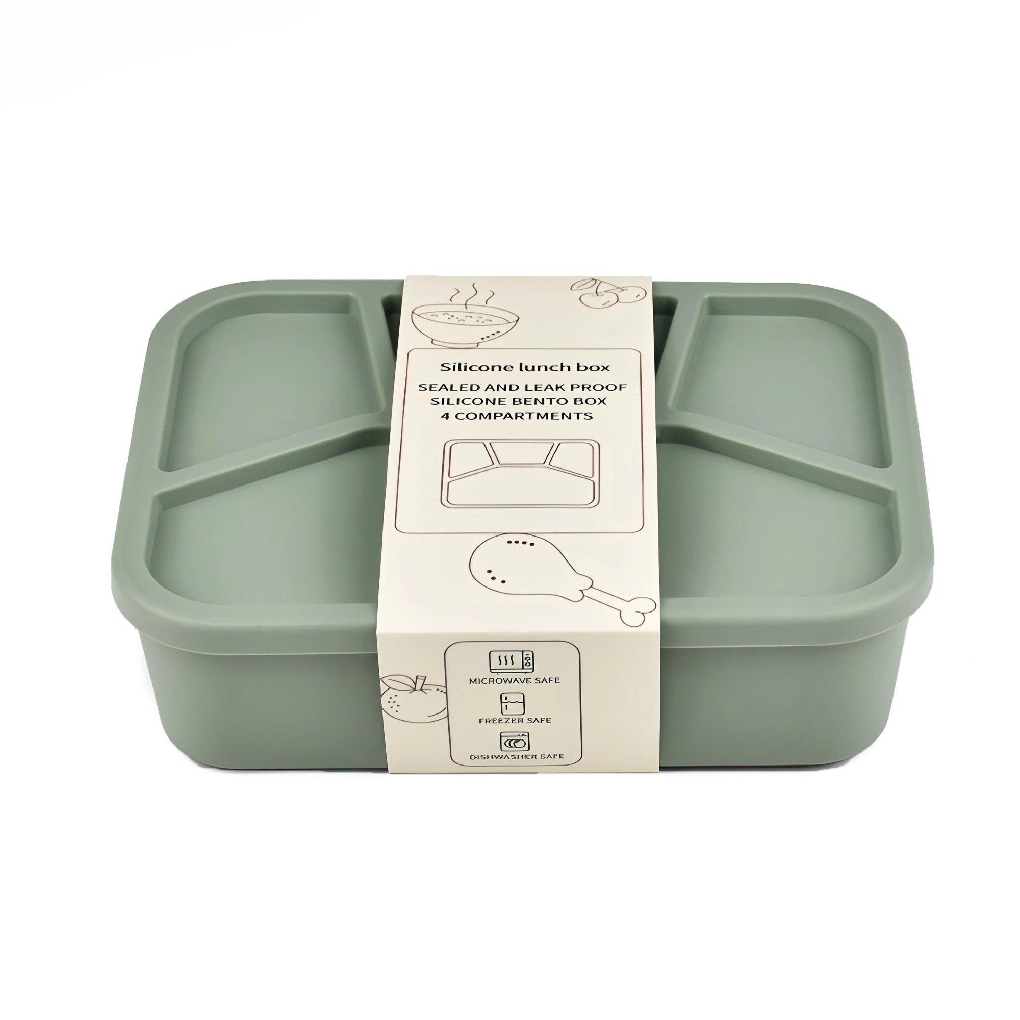 Daintry Leak-Proof Bento Lunch Box — 4 Compartments for Kids & Adults