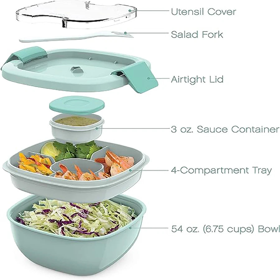 Daintry Salad-to-Go Bowl — 50oz with Sauce Cup & Utensils