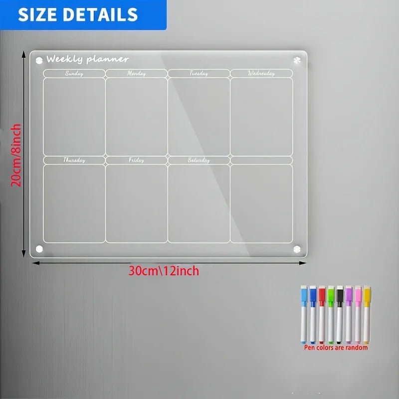 Daintry Clear Acrylic Fridge Planner — Weekly or Monthly