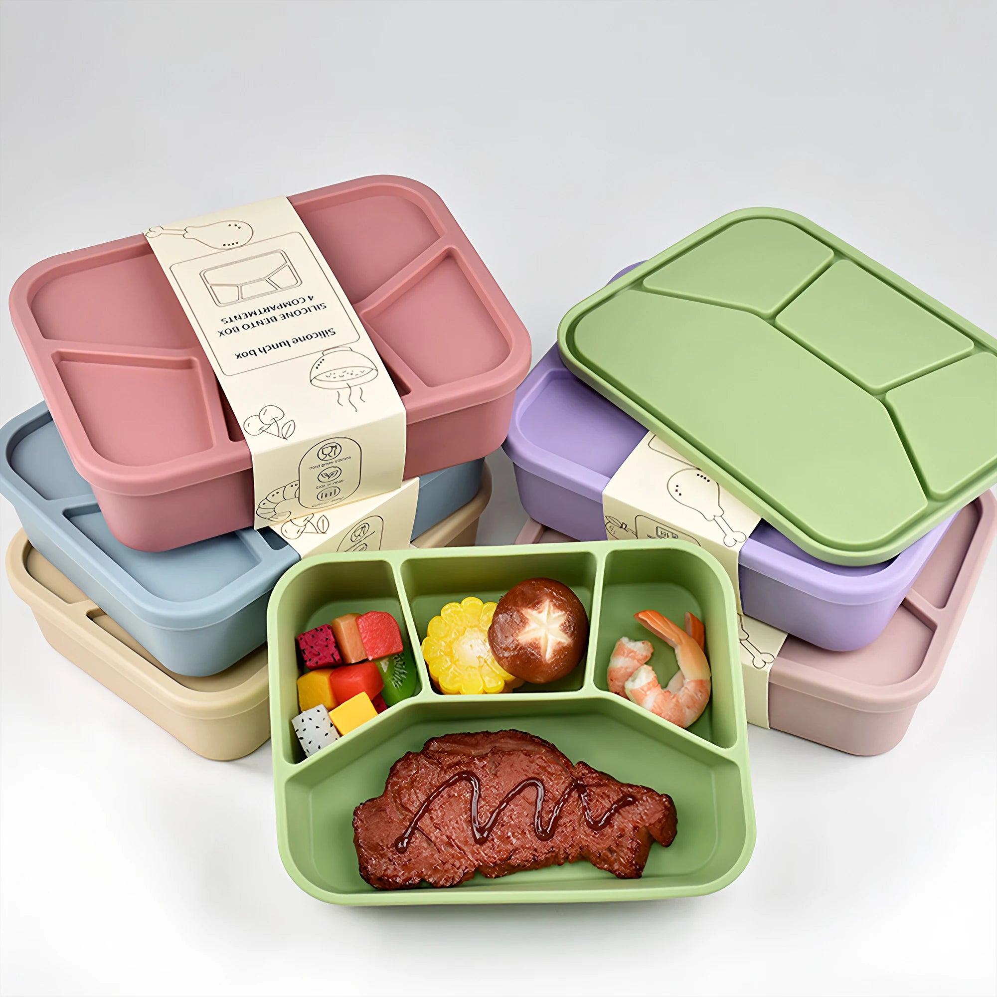 Daintry Leak-Proof Bento Lunch Box — 4 Compartments for Kids & Adults