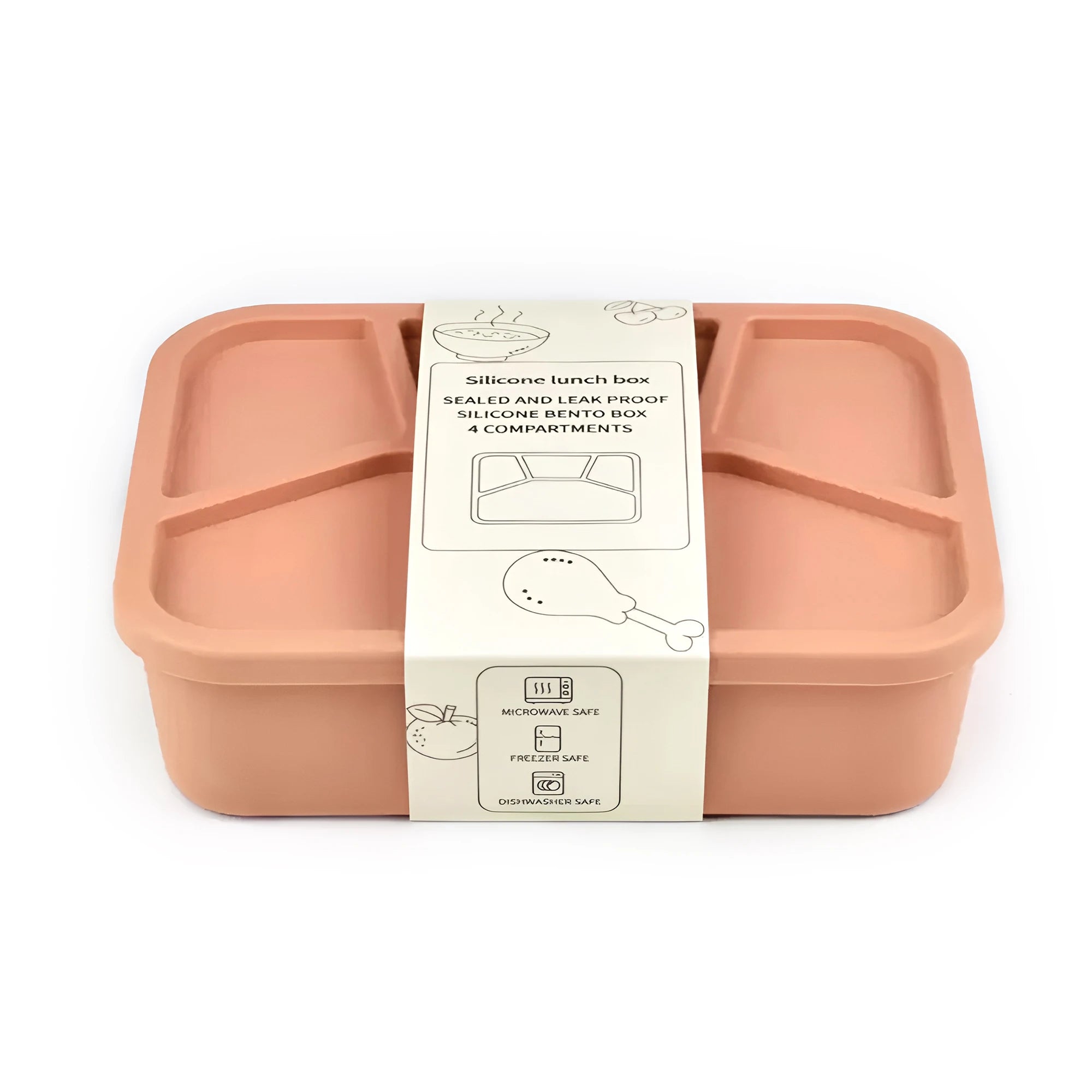 Daintry Leak-Proof Bento Lunch Box — 4 Compartments for Kids & Adults