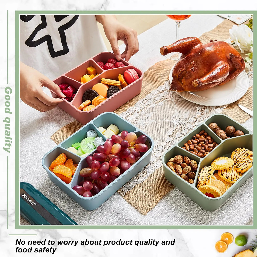 Daintry Leak-Proof Bento Lunch Box — 4 Compartments for Kids & Adults