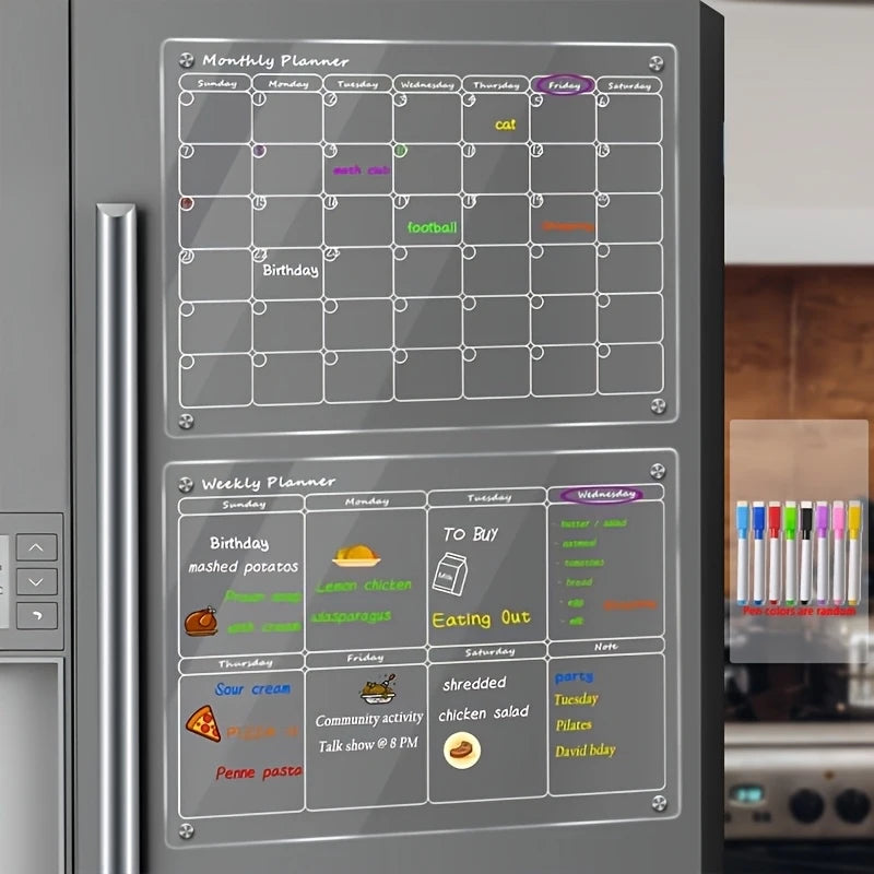 Daintry Clear Acrylic Fridge Planner — Weekly or Monthly