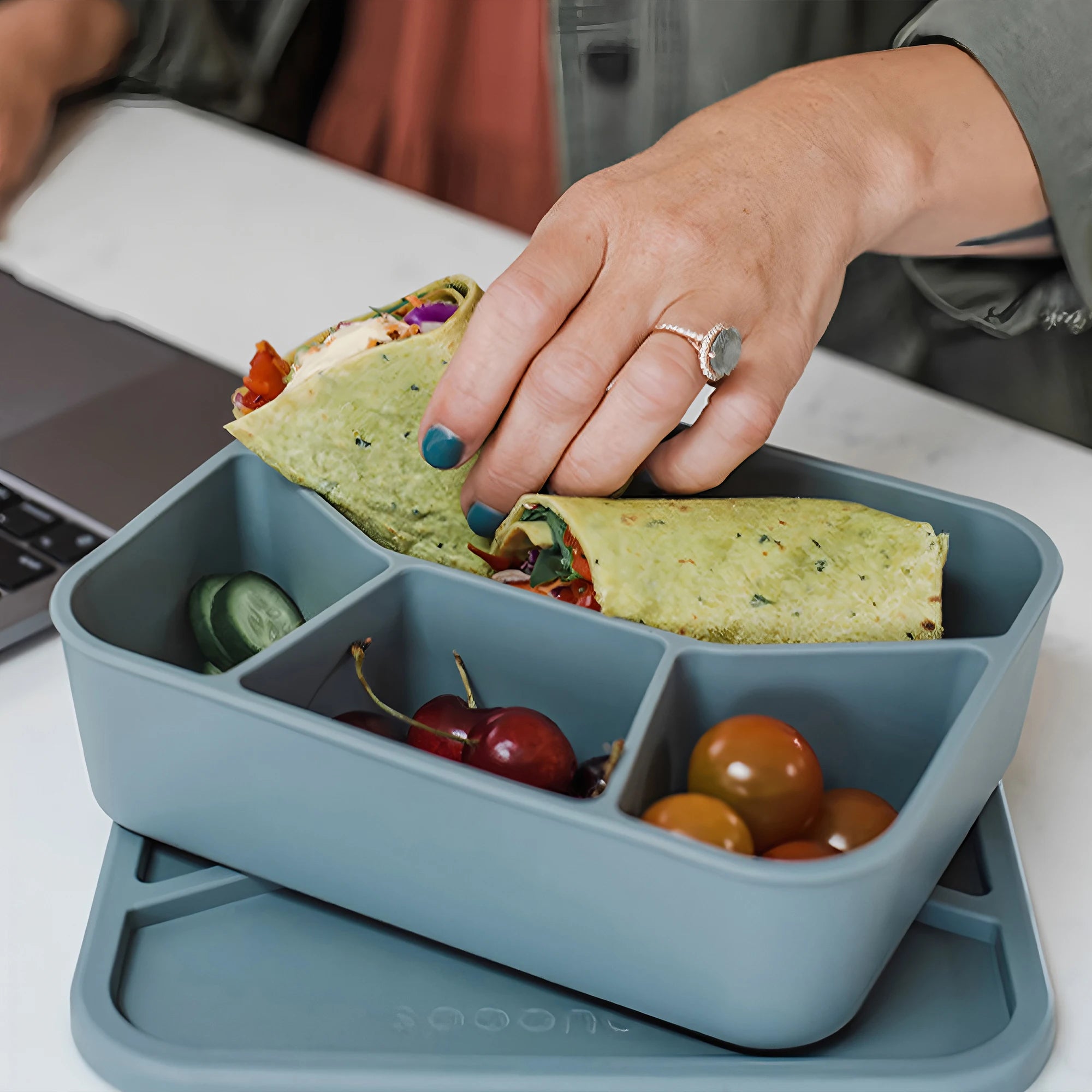 Daintry Leak-Proof Bento Lunch Box — 4 Compartments for Kids & Adults