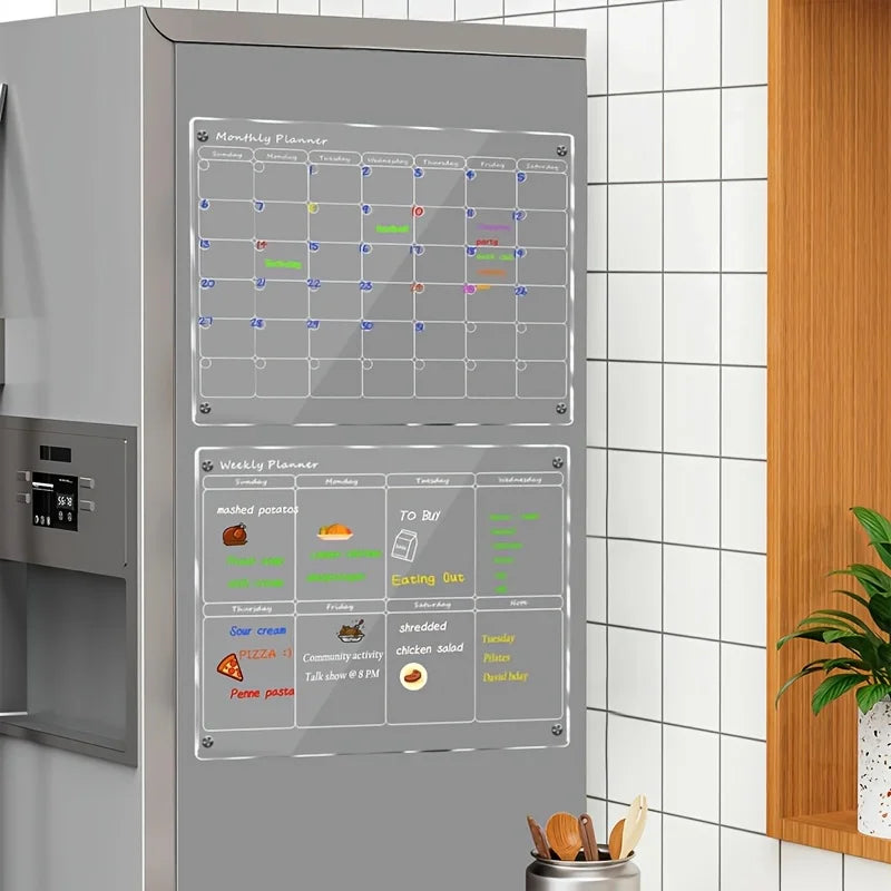 Daintry Clear Acrylic Fridge Planner — Weekly or Monthly