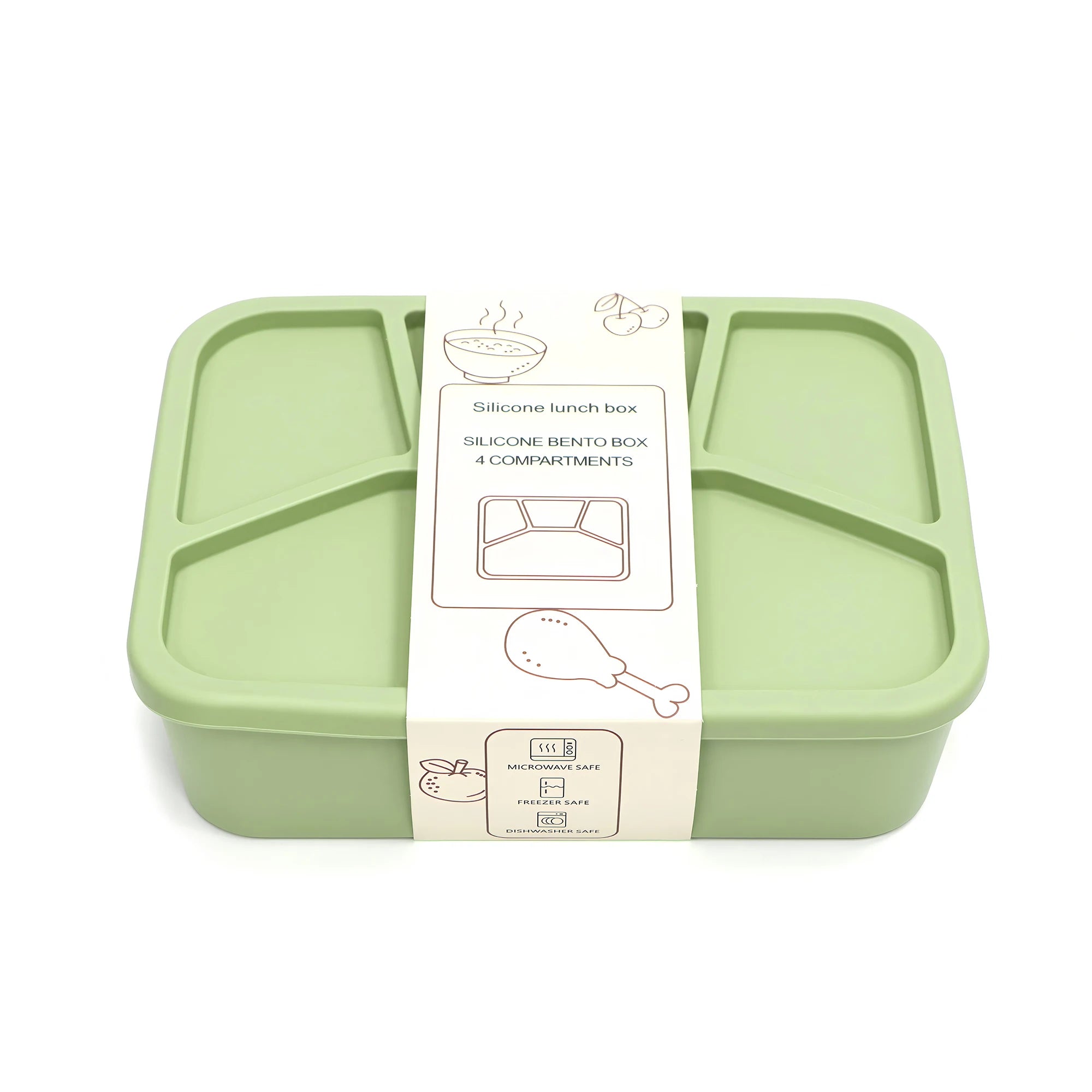 Daintry Leak-Proof Bento Lunch Box — 4 Compartments for Kids & Adults