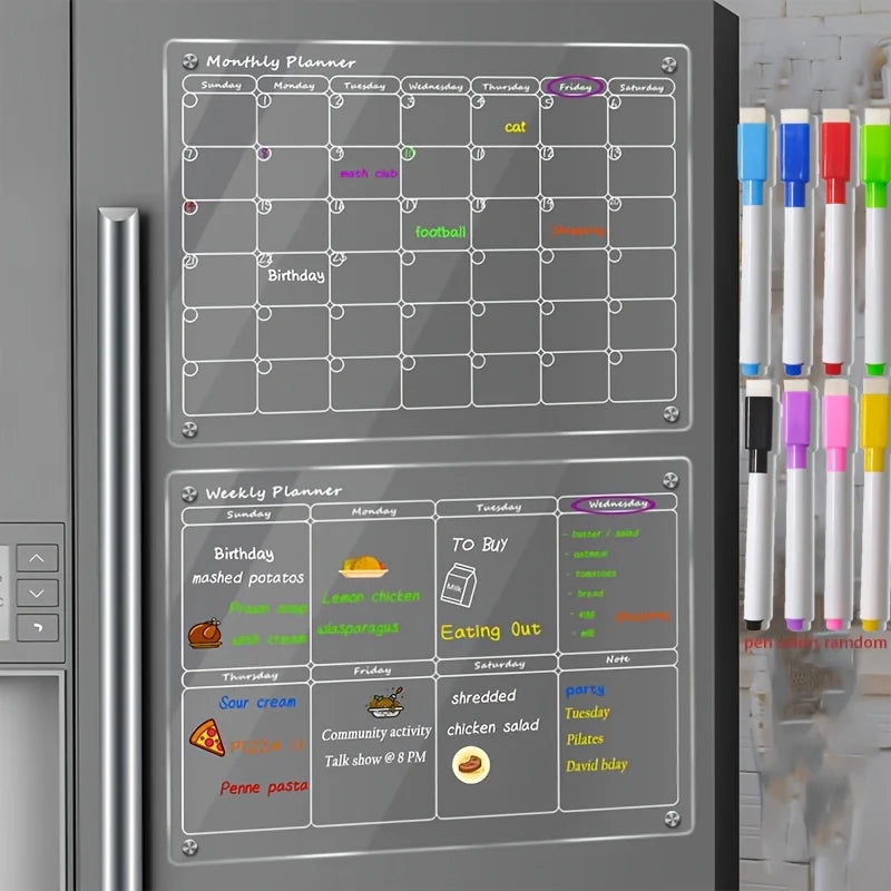 Daintry Clear Acrylic Fridge Planner — Weekly or Monthly