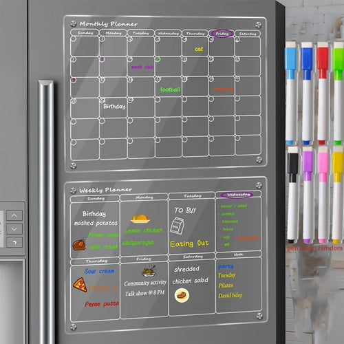 Daintry Clear Acrylic Fridge Planner — Weekly or Monthly